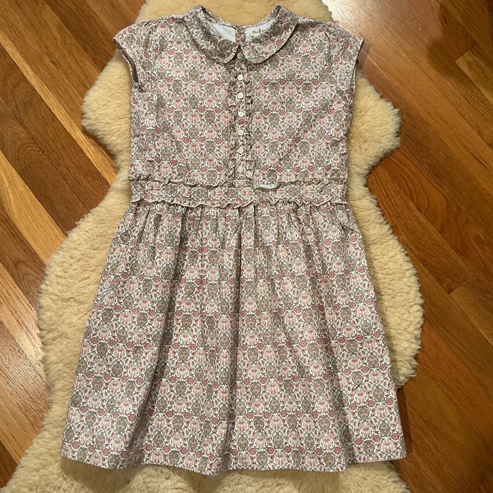 Olive Juice floral Peter Pan collared dress